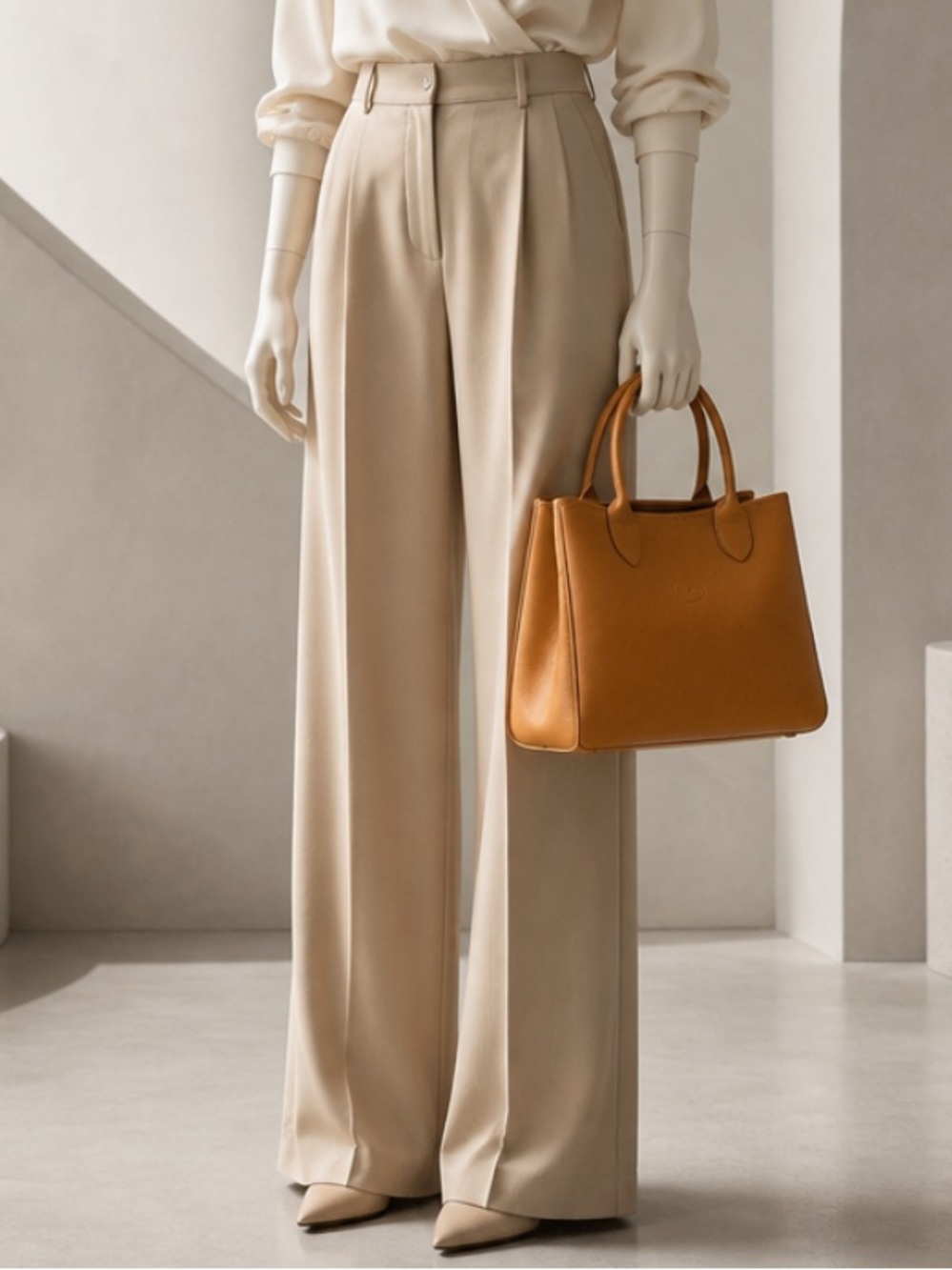 Longchamp Rozo Cognac Leather Structured Top-Handle Tote. - Picture 6 of 17